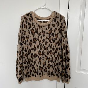 AMUSE SOCIETY Leopard Print Sweater